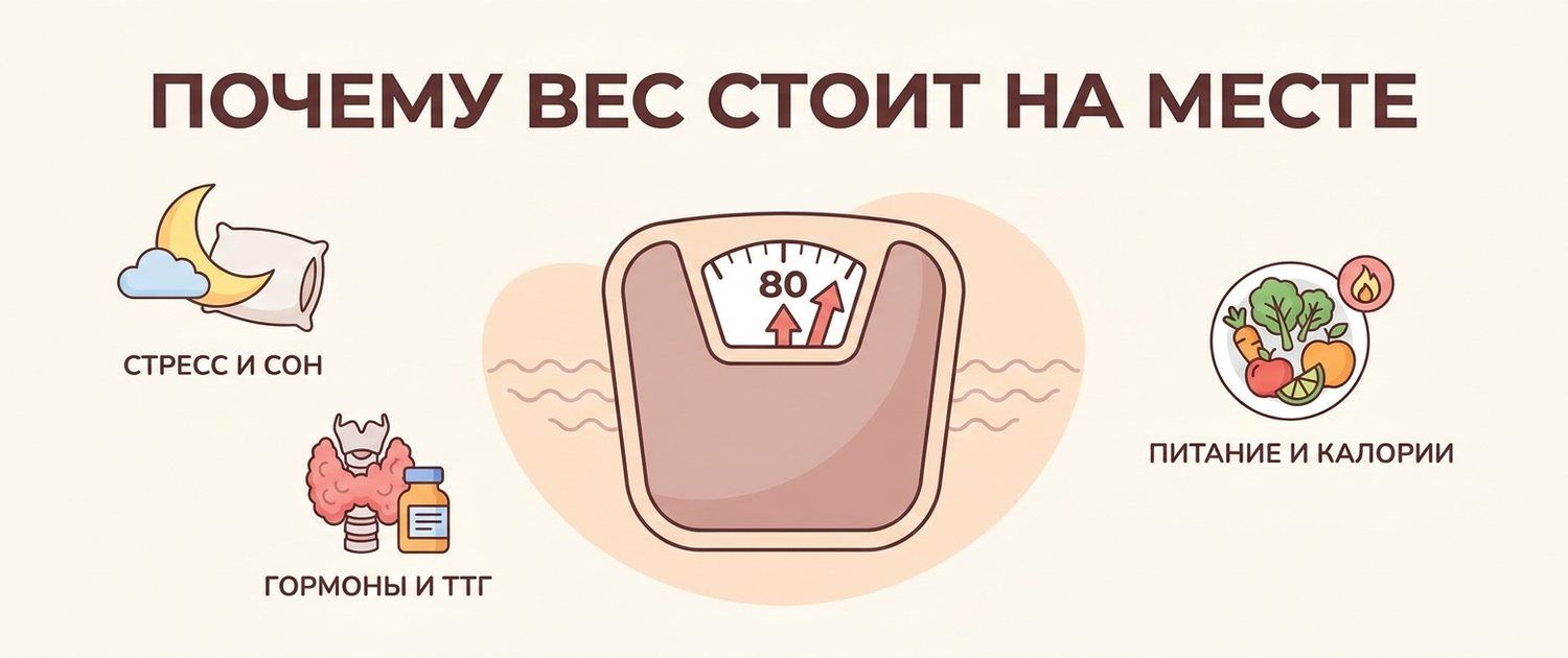 Почему вес стоит на месте (плато при похудении): причины и что делать