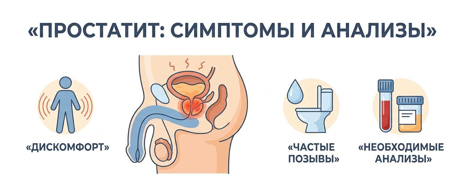 Простатит: симптомы у мужчин и какие анализы сдать