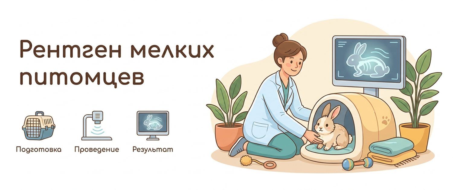 Рентген и УЗИ кролика, хомяка, морской свинки и попугая