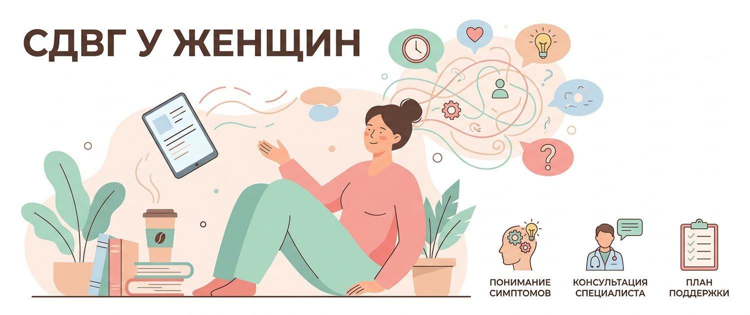 СДВГ у женщин: симптомы, признаки и почему находят поздно