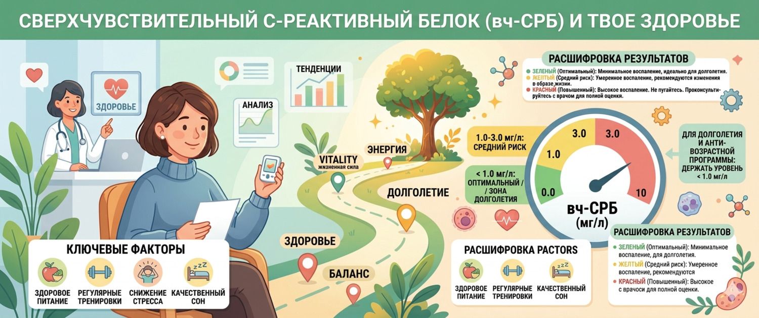С-реактивный белок вч: норма для долголетия и расшифровка