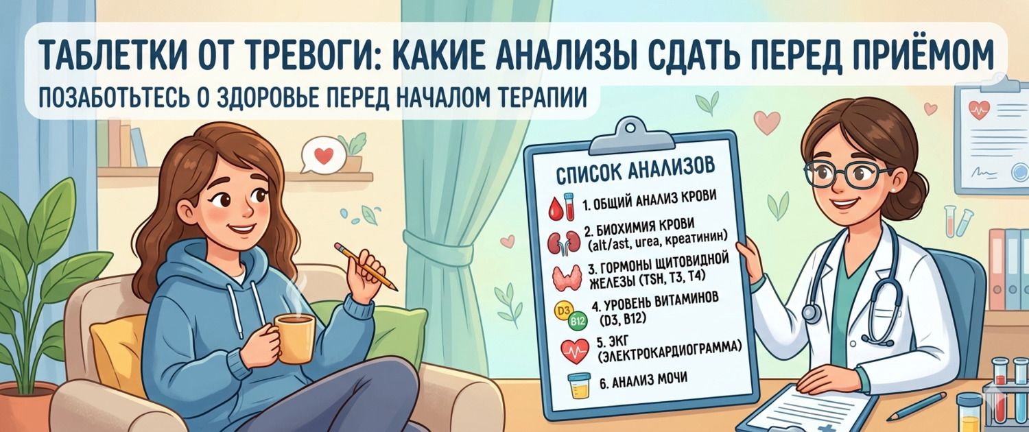 Таблетки от тревоги: какие анализы сдать перед приёмом