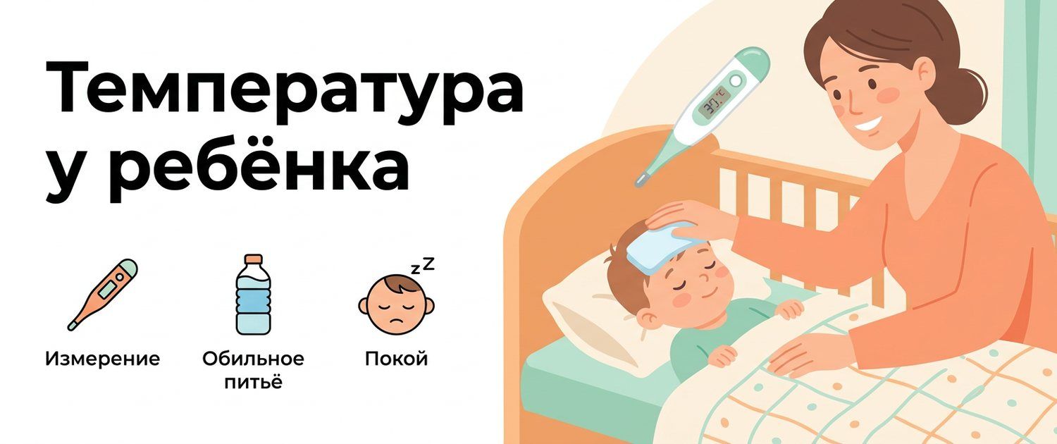 Высокая температура у ребёнка: что делать и как сбить