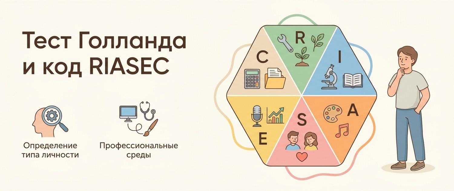Тест Голланда и код RIASEC: как читать шестиугольник