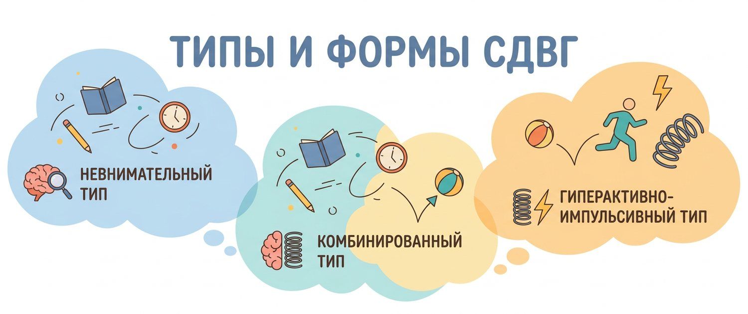Типы СДВГ: невнимательный, гиперактивный и сочетанный