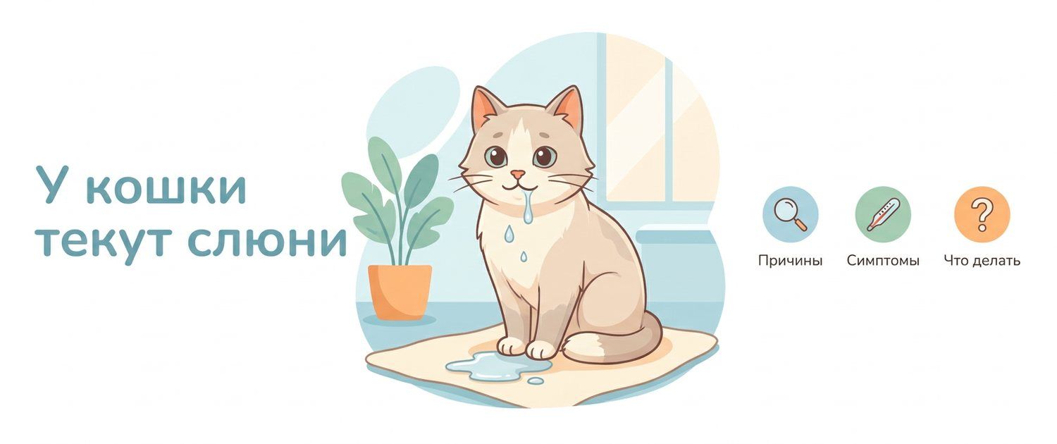 У кошки текут слюни: причины, зубы и когда это опасно