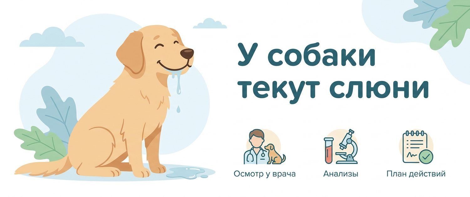 У собаки текут слюни: зубы, тошнота или инородное тело
