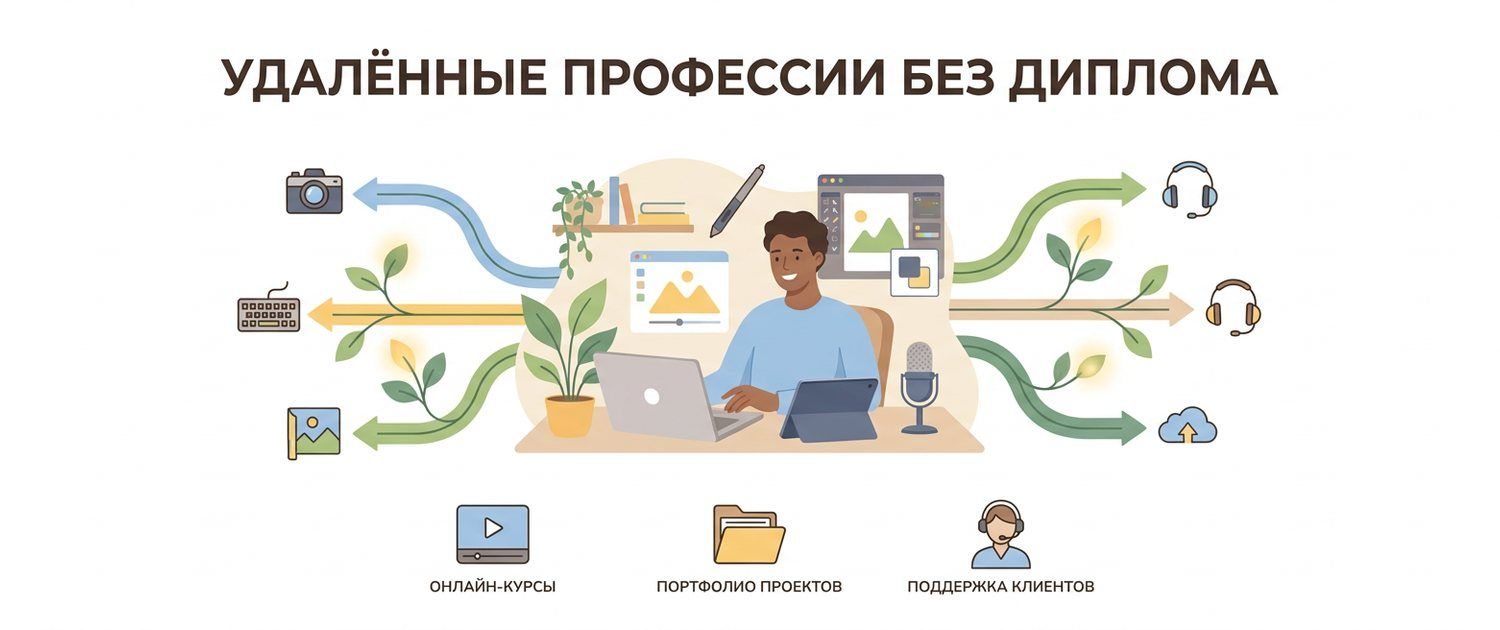 Удалённые профессии и вход без диплома: как выбирать