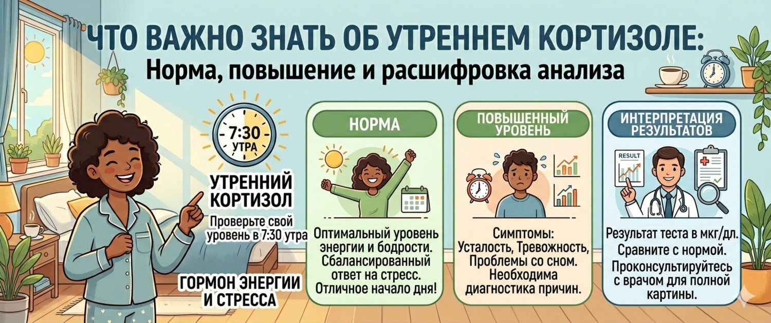 Утренний кортизол: норма, повышение и расшифровка анализа