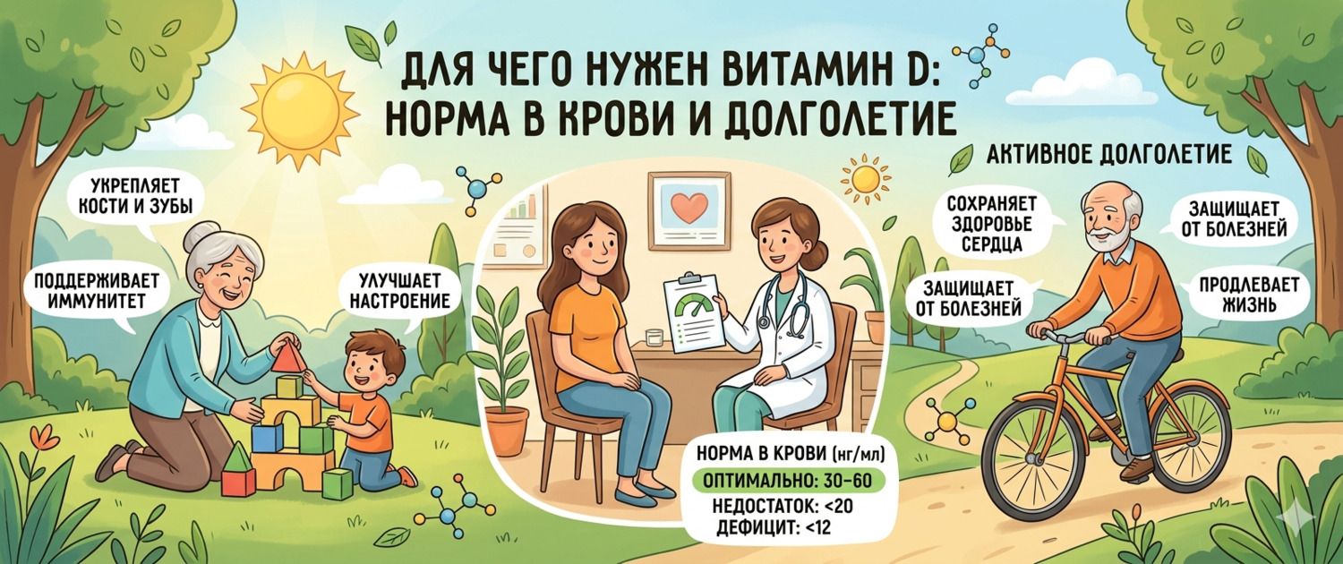 Для чего нужен витамин D: норма в крови и долголетие