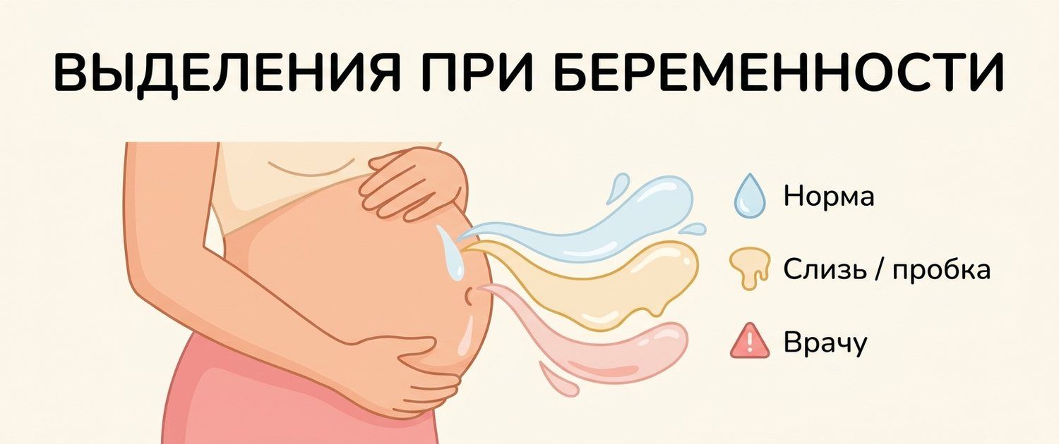 Выделения при беременности: норма и когда это опасно