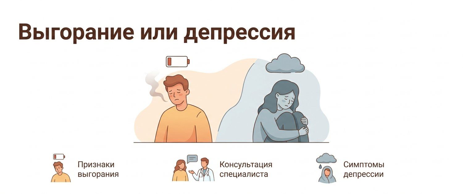 Выгорание или депрессия: где проходит граница на самом деле