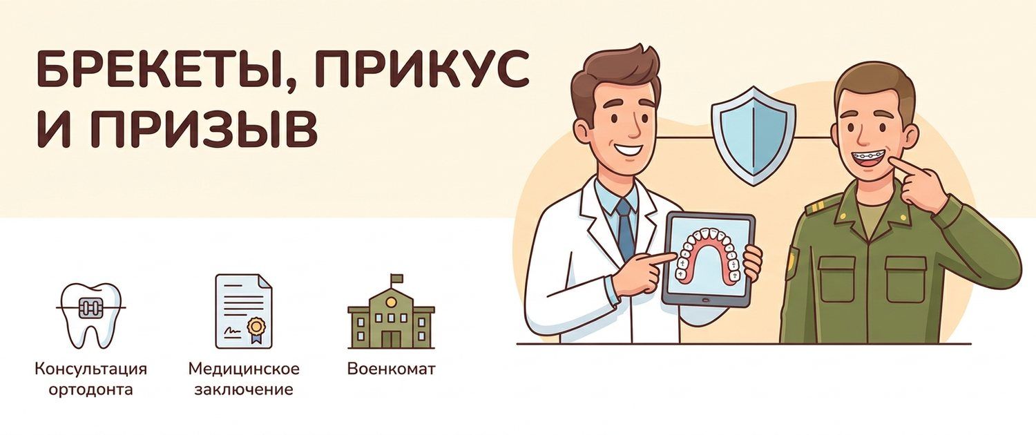 Берут ли в армию с брекетами и аномалией прикуса: статья 56