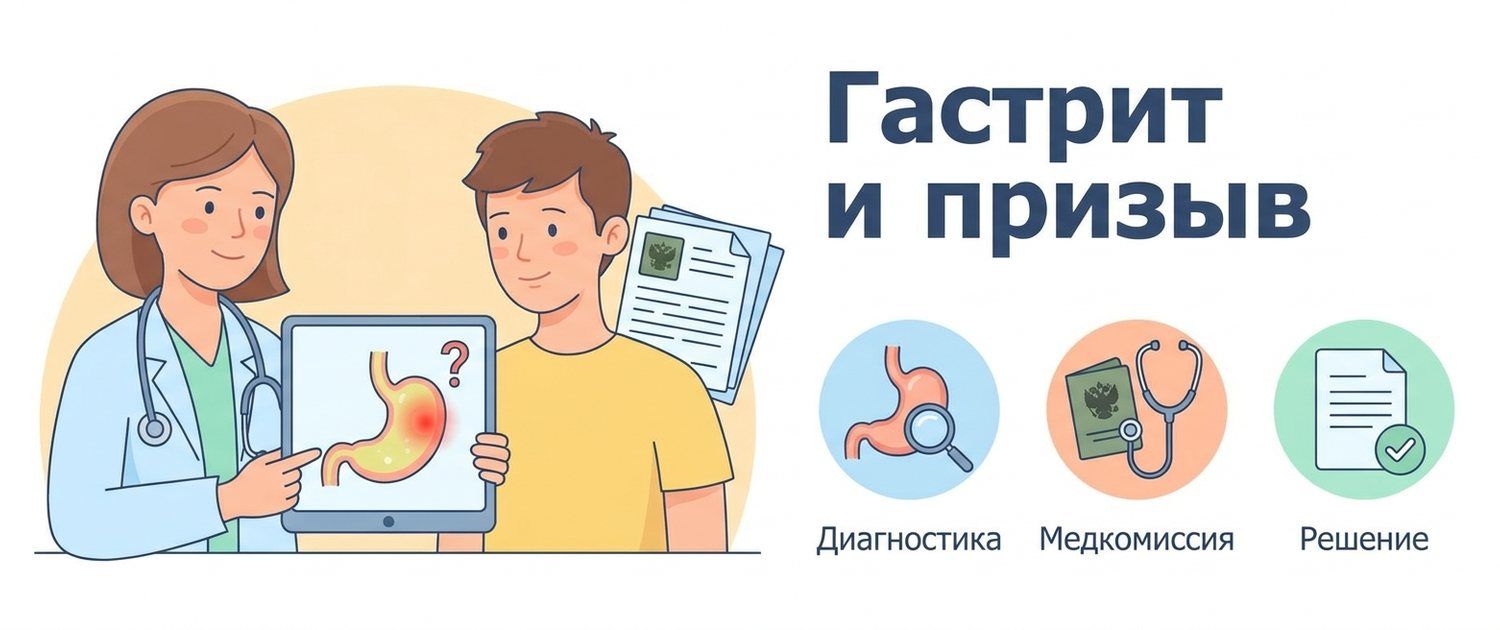Берут ли в армию с гастритом: категория годности по статье 59
