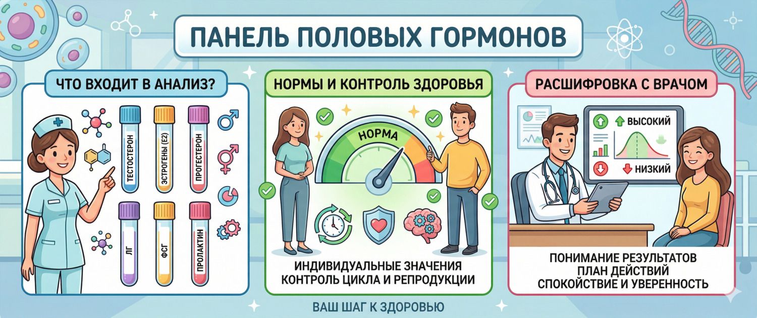 Панель половых гормонов: что входит, нормы и расшифровка