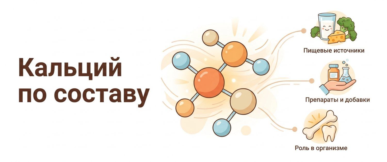 Кальций по составу: цитрат или карбонат, мг элемента, с D3 и K2