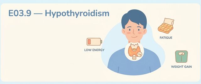 E03.9 — Hypothyroidism, Unspecified: What This Code Means