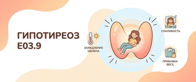 E03.9 — что за диагноз: код МКБ-10 «гипотиреоз неуточнённый»