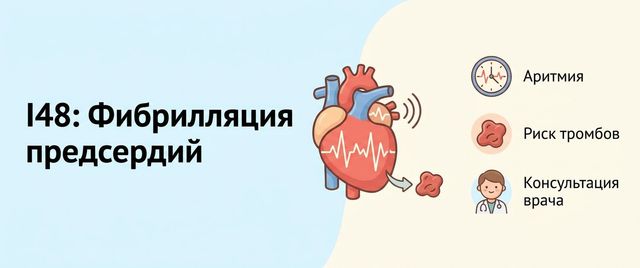 I48 — фибрилляция предсердий: что означает код МКБ-10 в документе