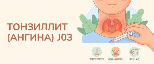 J03 — острый тонзиллит (ангина): расшифровка кода МКБ-10