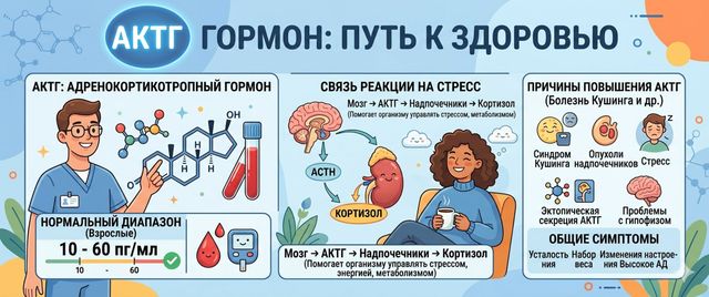 АКТГ гормон: норма, причины повышения и связь с кортизолом