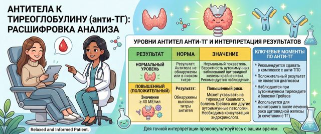 Антитела к тиреоглобулину (анти-ТГ): нормы и расшифровка анализа
