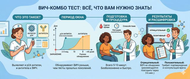 ВИЧ-Комбо тест: расшифровка, окно, подготовка и результаты