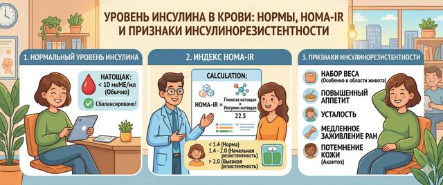 Инсулин в крови: нормы, HOMA-IR и признаки инсулинорезистентности