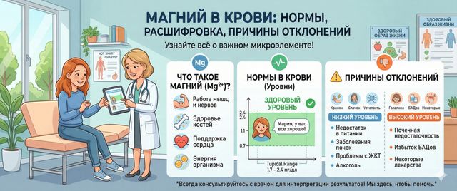 Магний в крови: нормы, расшифровка и причины отклонений