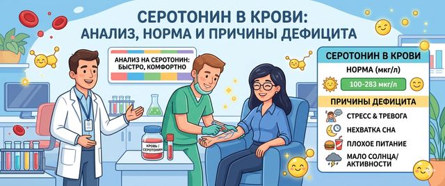 Серотонин в крови: анализ, норма и причины дефицита