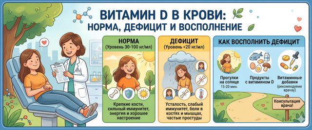 Витамин D (25-OH) в крови: норма, дефицит и как восполнить