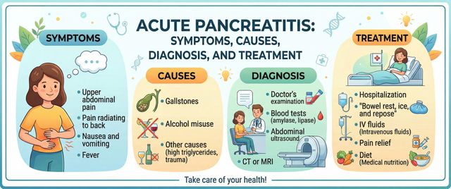 Acute Pancreatitis: Symptoms, Causes, Diagnosis and Treatment