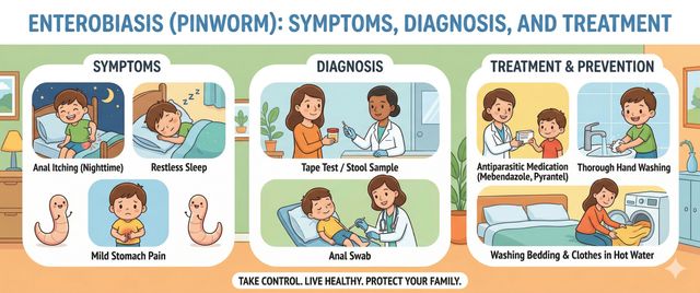 Enterobiasis (Pinworms): Symptoms, Diagnosis and Treatment