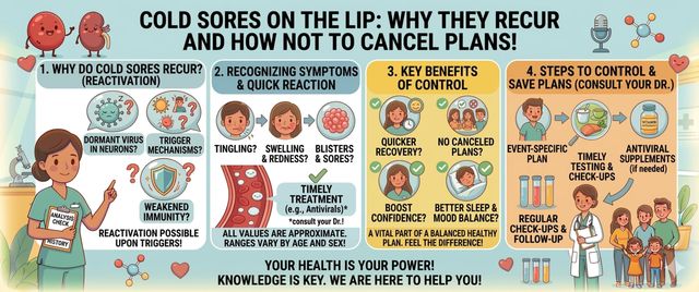 Cold Sore on Lip: Symptoms, Treatment and How to Stop Recurrences