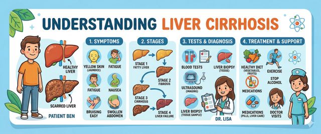 Liver Cirrhosis: Symptoms, Stages, Lab Tests and Treatment