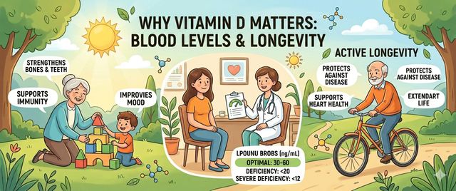 What Does Vitamin D Do: Normal Blood Levels and Longevity