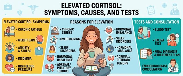 High Cortisol: Symptoms, Causes of Elevation and Tests