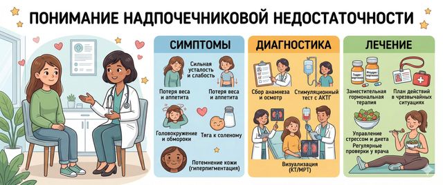 Надпочечниковая недостаточность: симптомы, диагностика и лечение