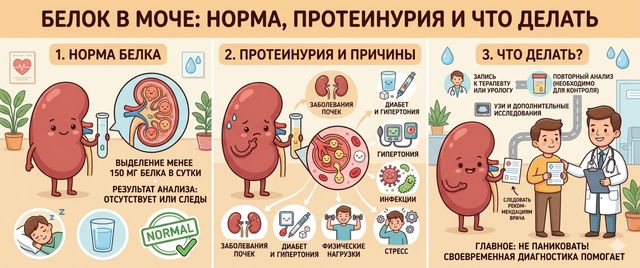 Белок в моче: норма, причины повышения и когда это опасно