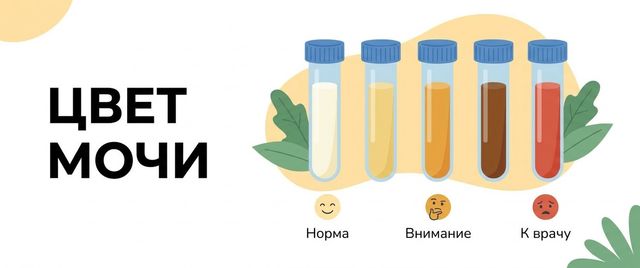 Цвет мочи: темная, красная и мутная моча — причины