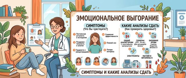 Эмоциональное выгорание: симптомы и какие анализы сдать