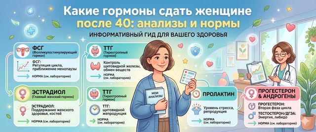 Какие гормоны сдать женщине после 40: анализы и нормы