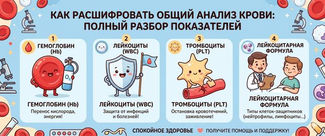 Расшифровка анализа крови: все показатели ОАК и что они значат