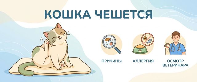 Кошка чешется, но блох нет: причины и когда к ветеринару