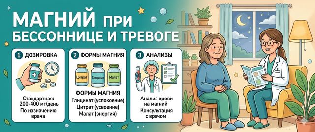 Магний при бессоннице и тревоге: дозировка, формы и анализы
