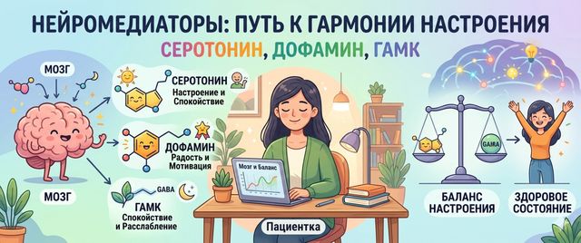 Нейромедиаторы: серотонин, дофамин, ГАМК и баланс настроения