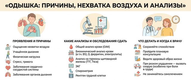 Одышка: причины, нехватка воздуха и какие анализы сдать