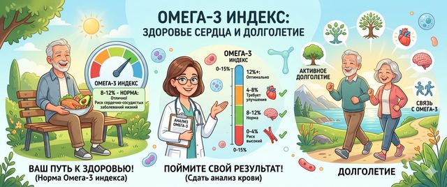 Омега-3 индекс: норма, расшифровка и связь с долголетием