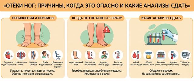 Отёки ног: причины, когда это опасно и какие анализы сдать