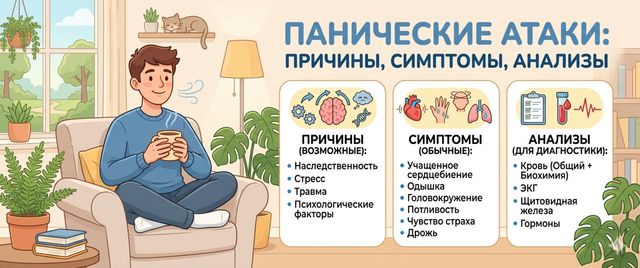 Панические атаки: причины, симптомы и какие анализы сдать
